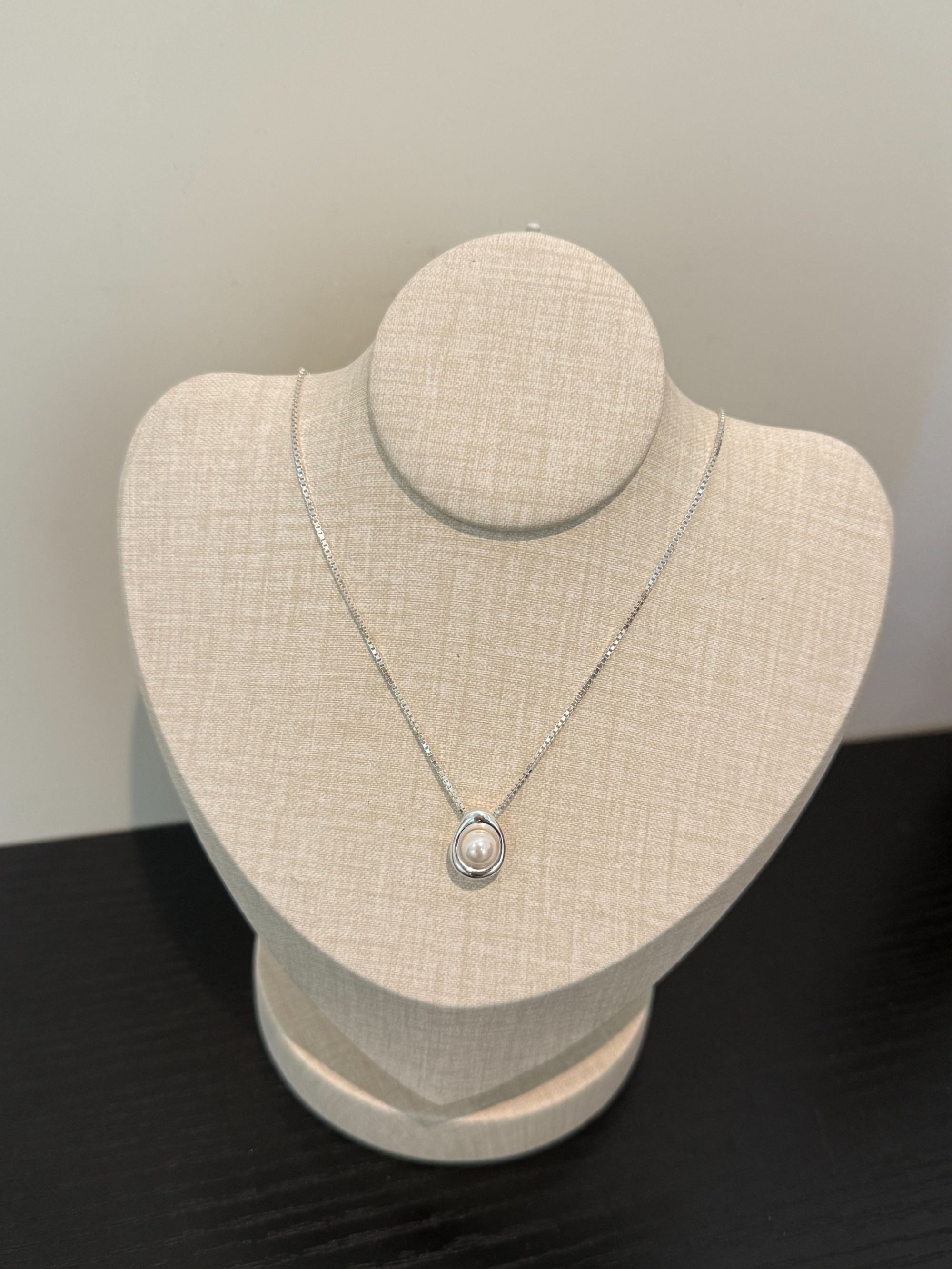 铜合金项链 时尚银色铜合金元宝珠项链VIA  604