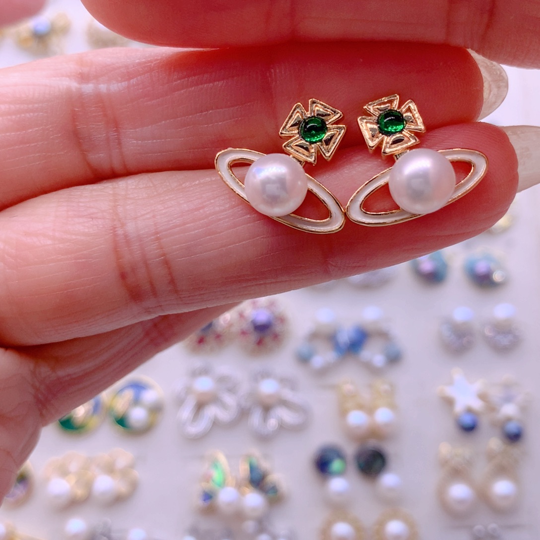 耳饰合金淡水珍珠