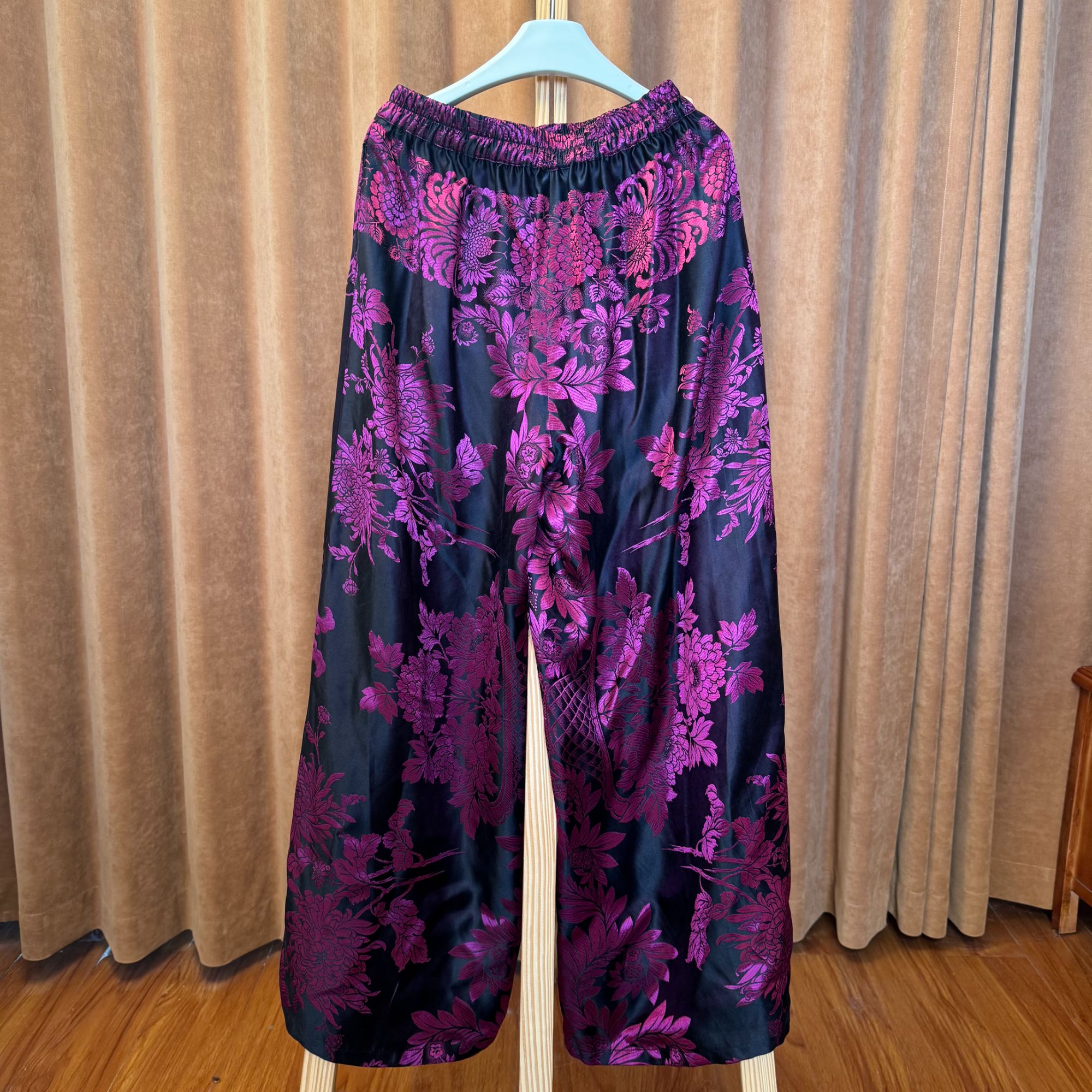 精工新中式老软缎新款热销长裤中国风国风2025国风女装高端时尚