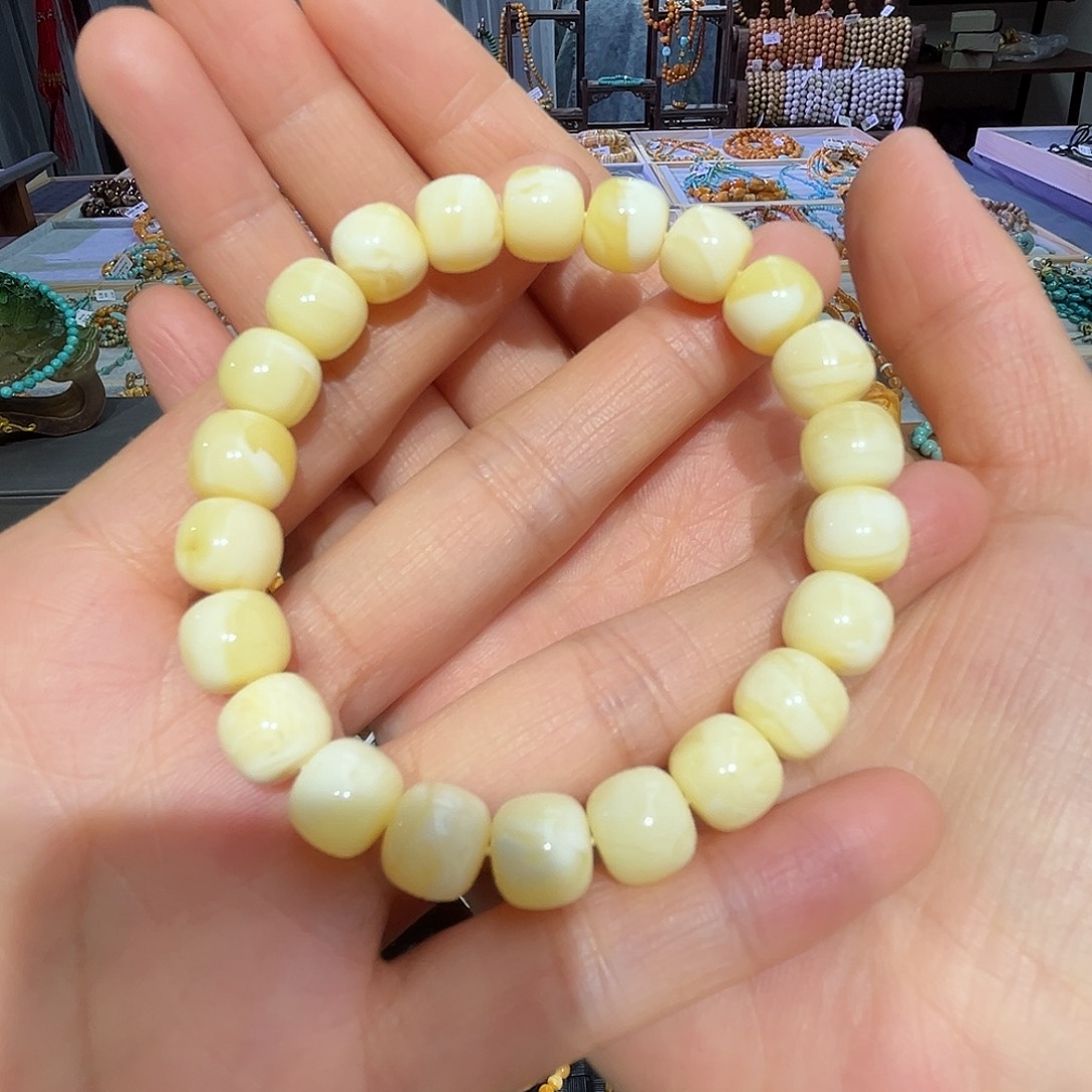 琥珀手串未镶嵌蜜蜡手