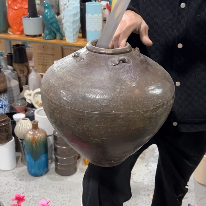 摆件高度33厘米口径8厘米微瑕捡漏粘釉不包磕碰