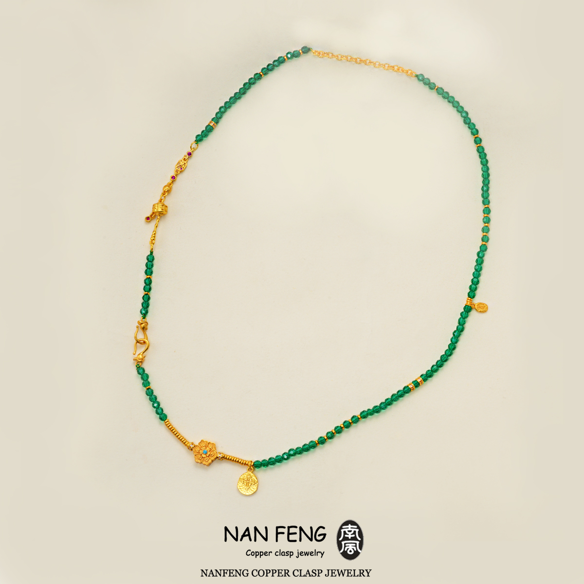 铜合金项链 #467新中式复古高级感锁骨链diy饰品配件