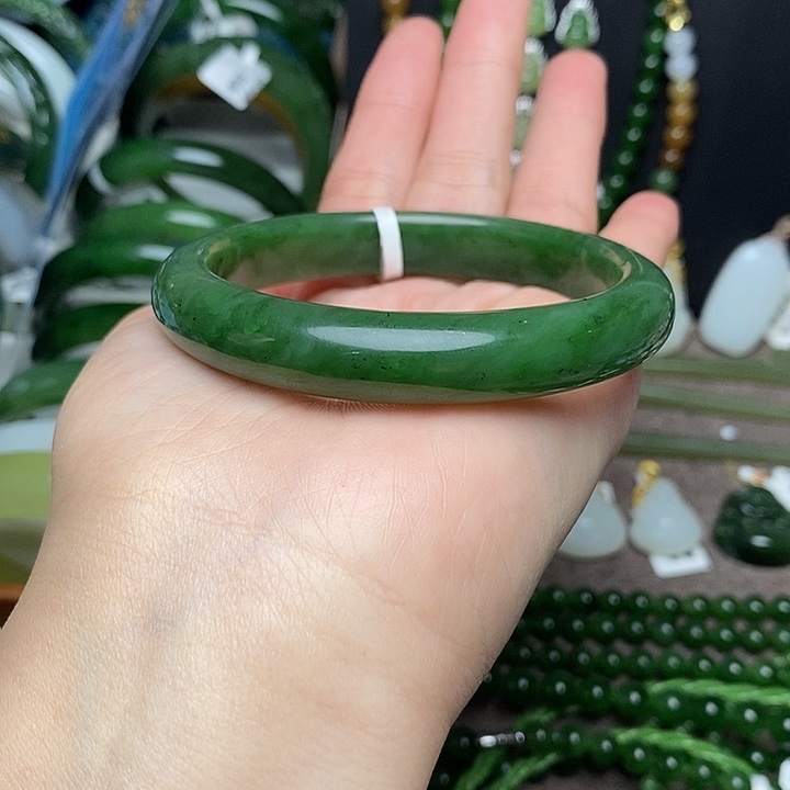 和田玉未镶嵌手镯57 58