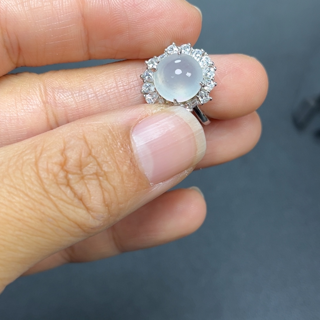 翡翠银S925镶嵌耳饰