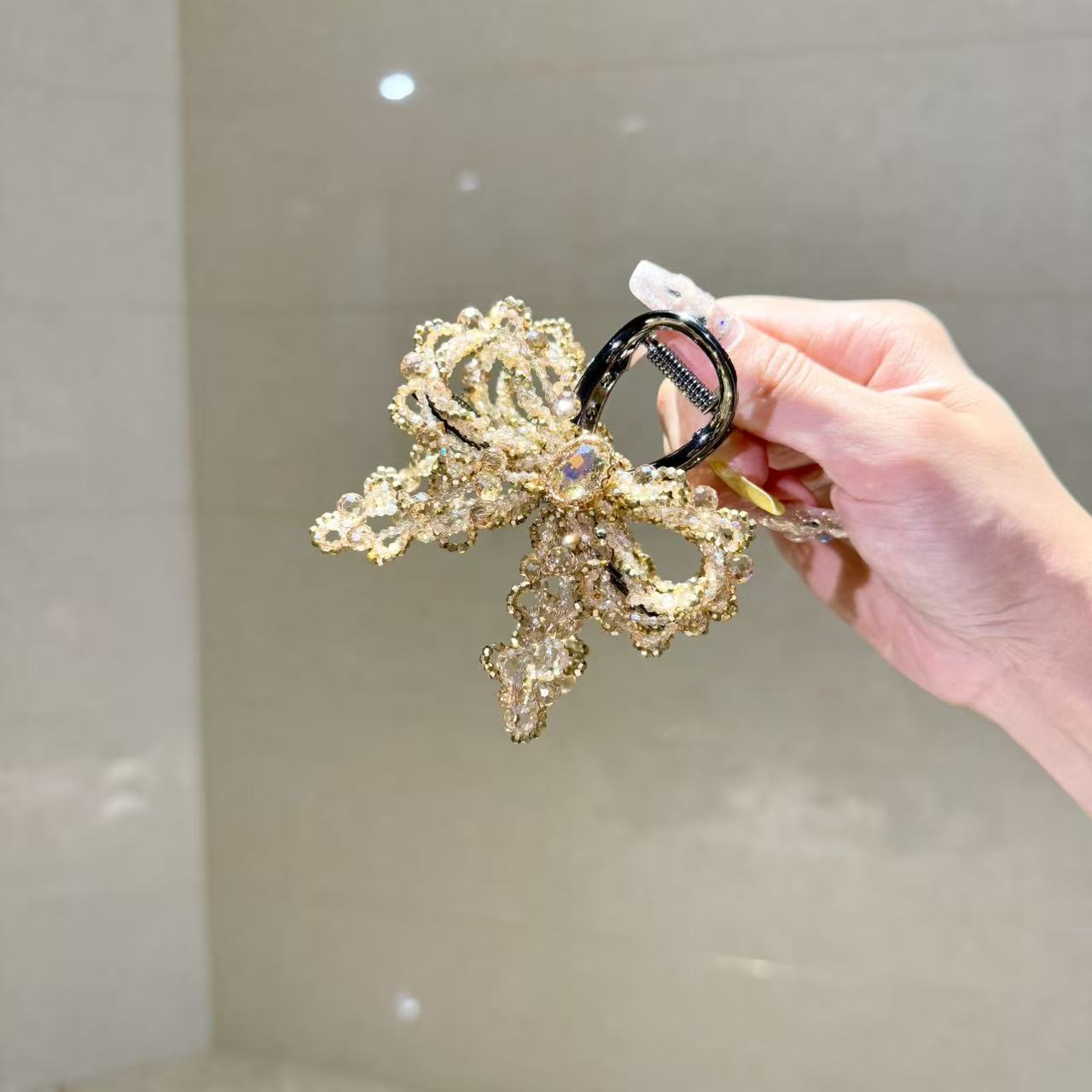 【莫奈海之星】璀璨金纱系列抓夹小众设计气质高级感日常款