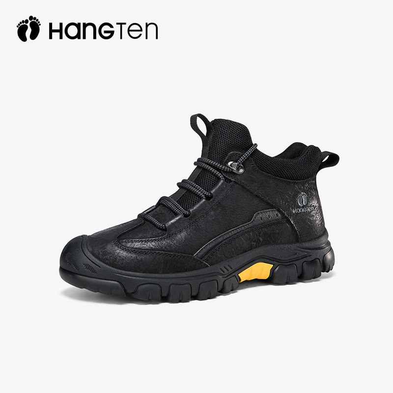 美国欢腾棉鞋男款冬季新款加绒保暖雪地靴男士真皮户外耐磨休闲鞋