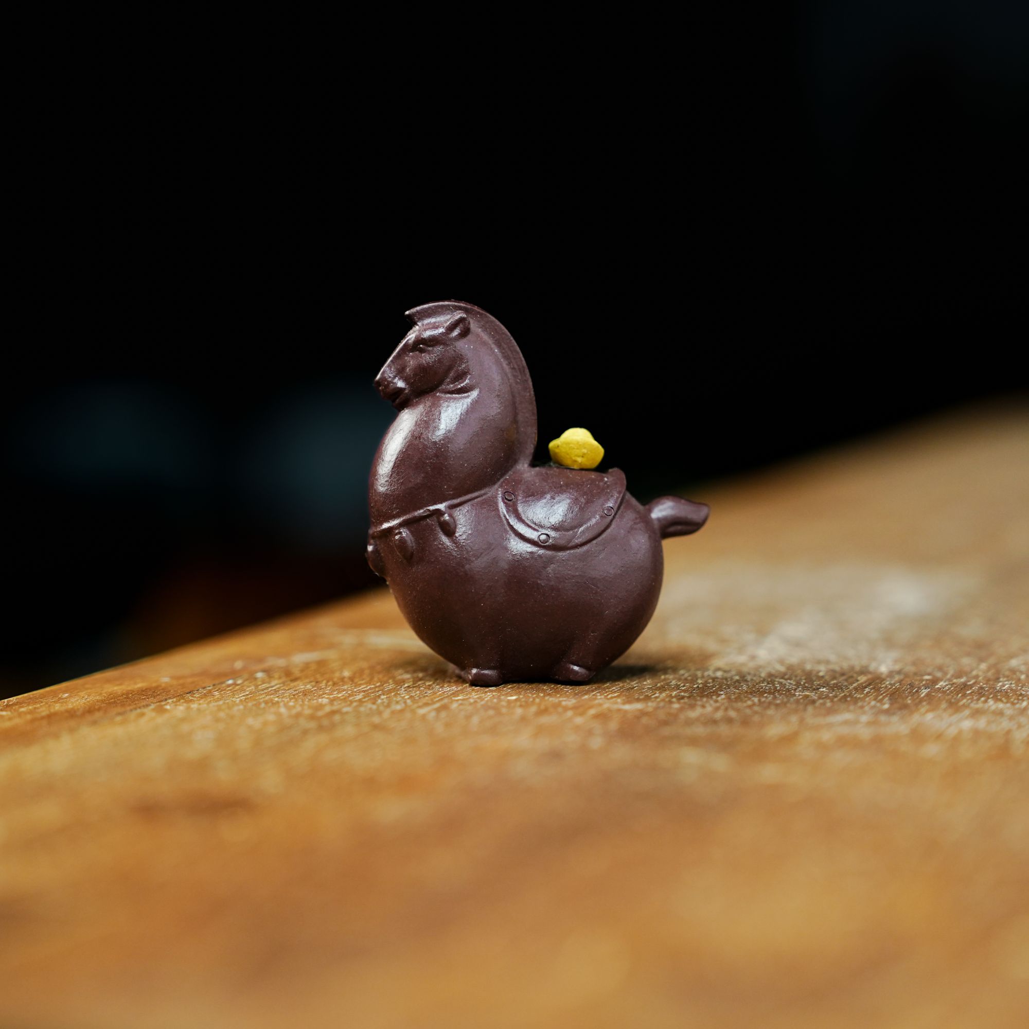 【风禾】宜兴紫砂马上有钱（紫） 茶宠摆件