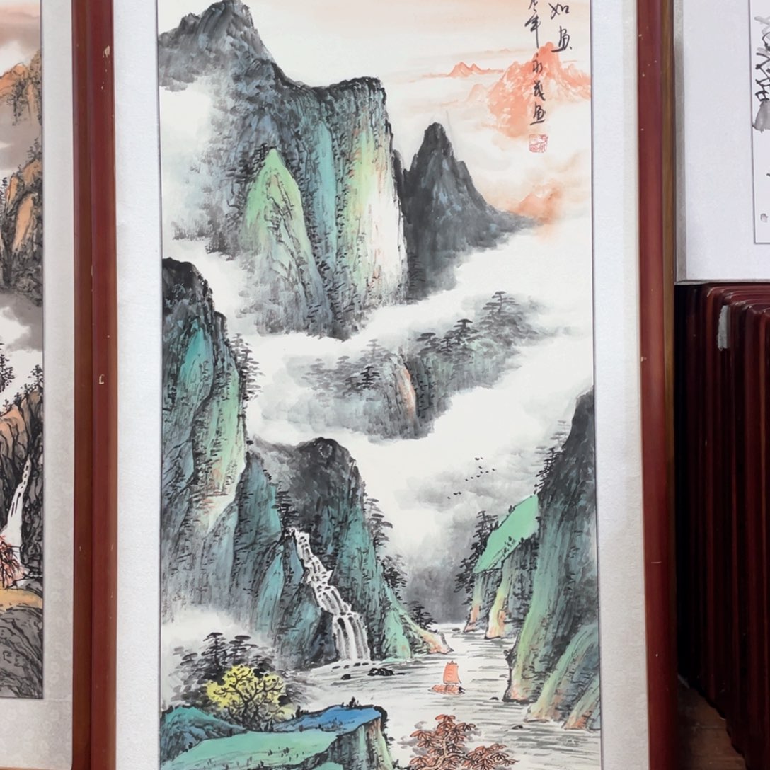 国画带框尺寸63*123厘米