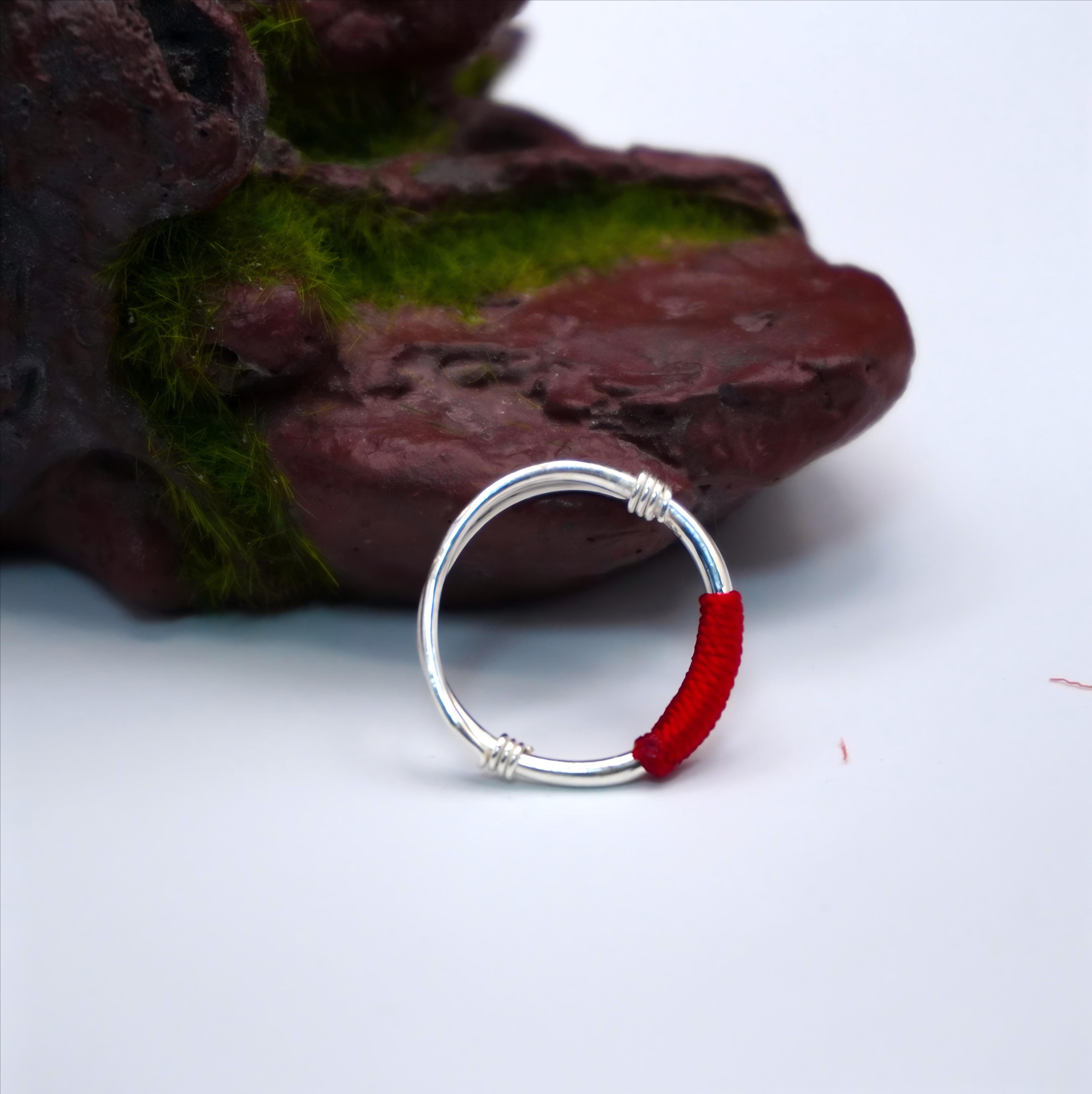 足银戒指 足银戒指苗族编织素圈推拉戒指可调节民族风纯银戒指