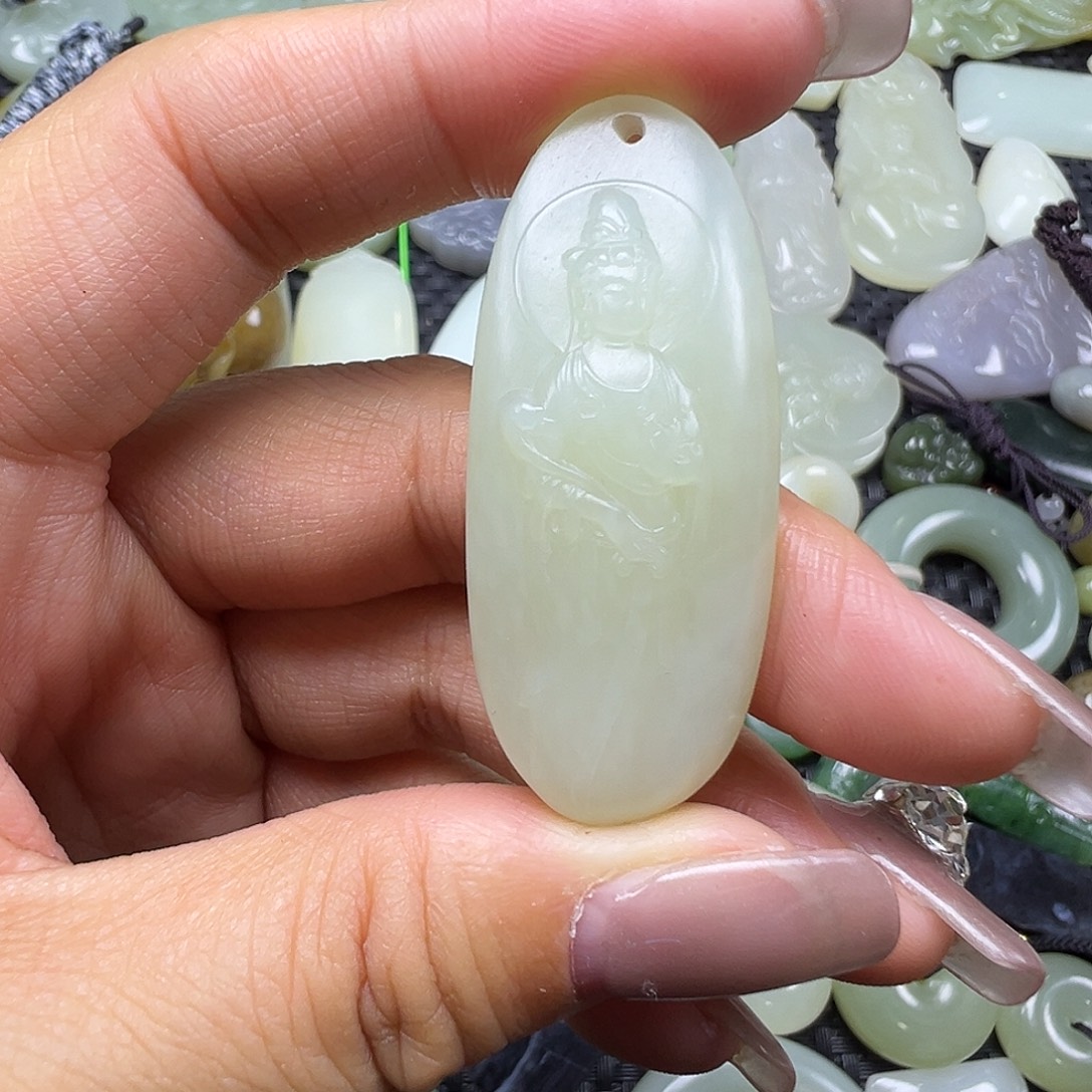 和田玉未镶嵌吊坠(不含链)