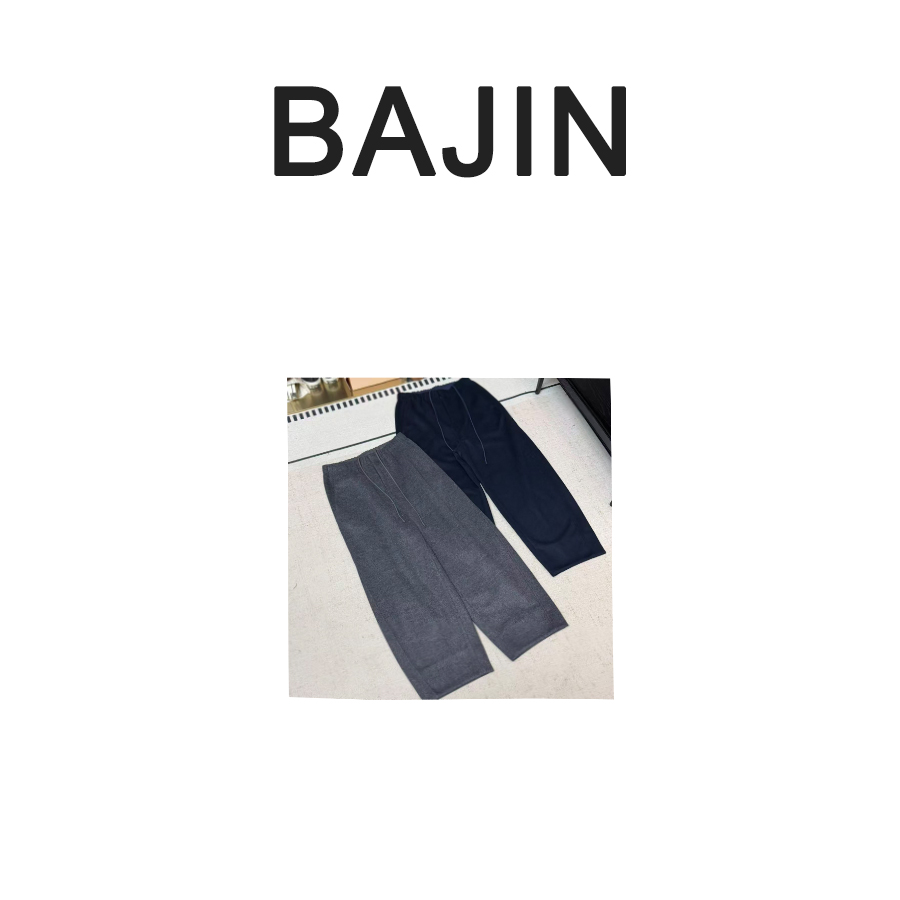 B2555【秋冬新品芭金轻奢羊毛质感加厚松紧腰直筒裤】