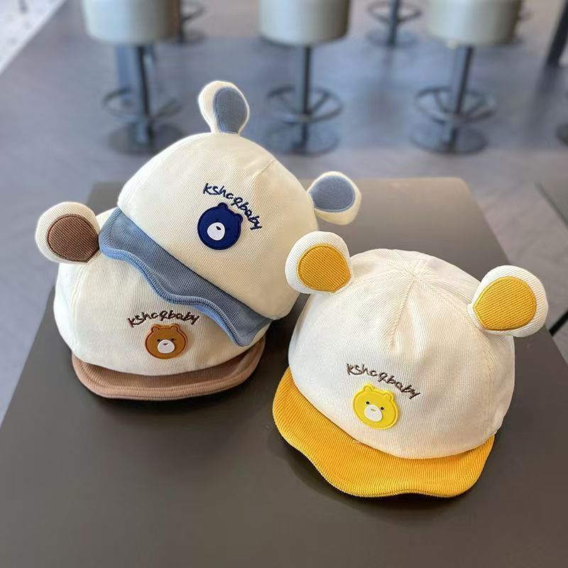 短檐休闲风卡通风男逛街圆顶帽子男童婴幼儿女宝宝宝