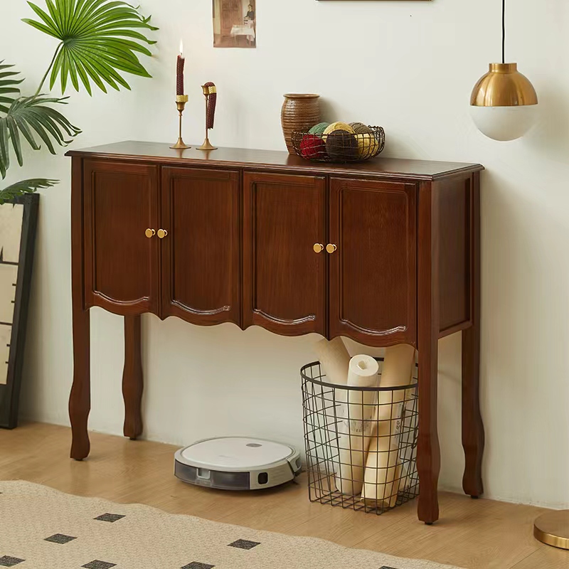 美式入户实木玄关柜客厅家用餐厅靠墙隔断柜走廊正对门卧室长条桌