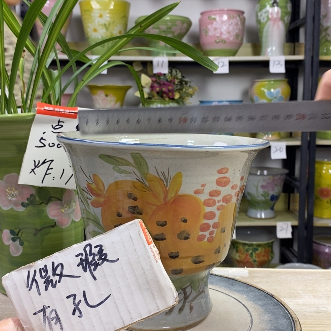 景德镇手工手绘陶瓷花盆