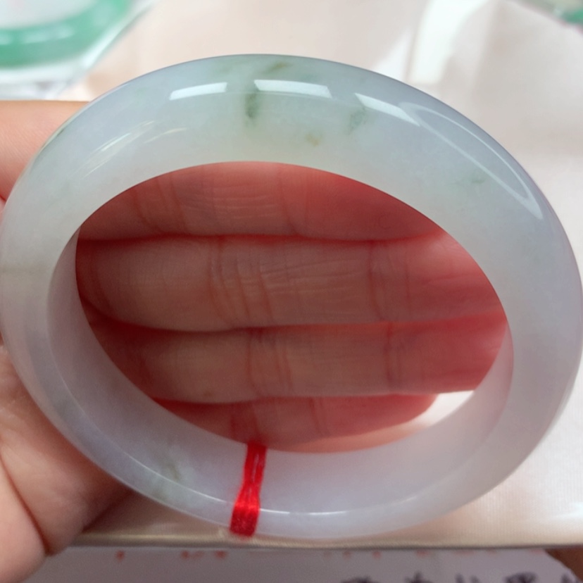 【闪购商品】翡翠手镯未镶嵌冰胶飘花手镯5657圈32号