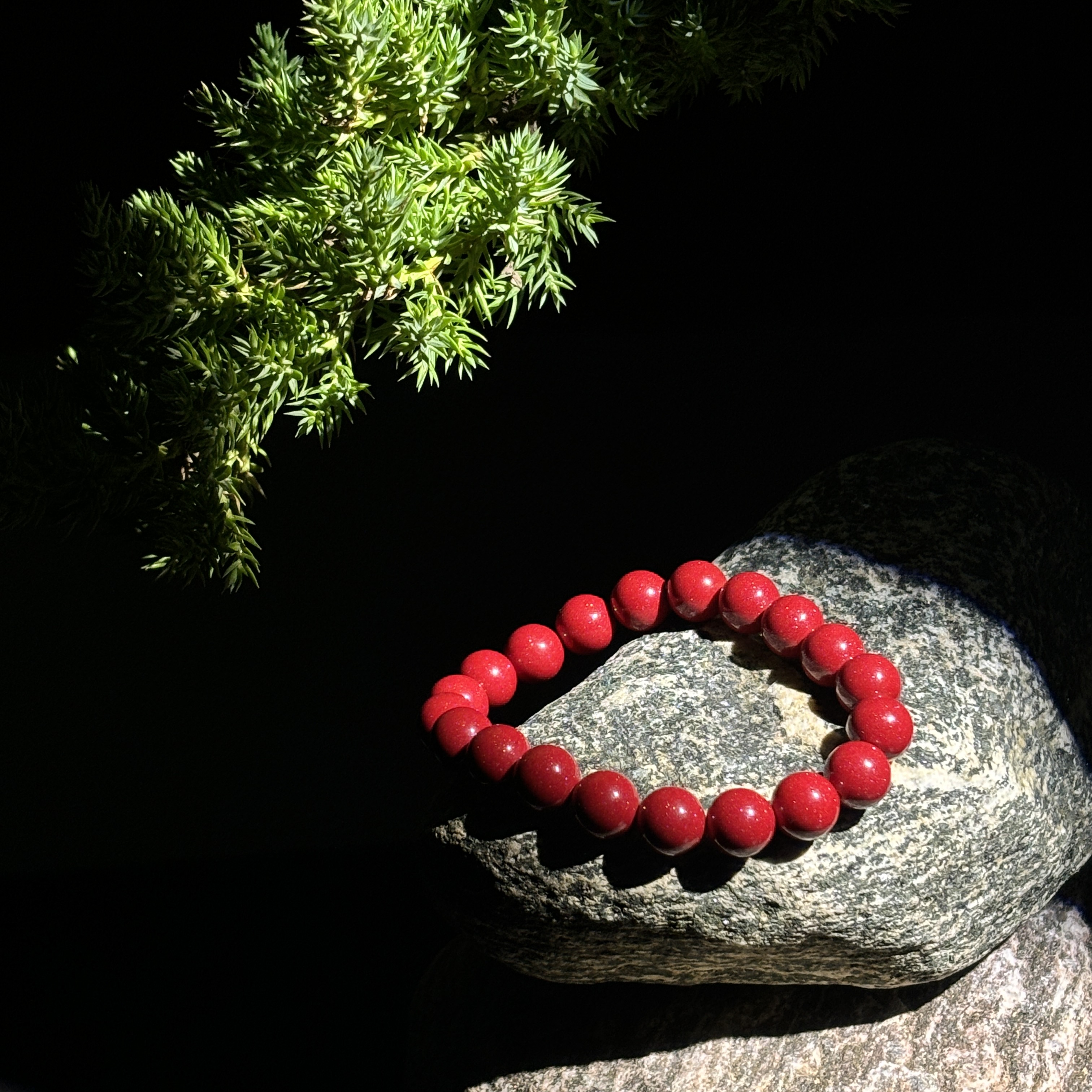 天然辰砂天然辰砂红晶砂手串男女款