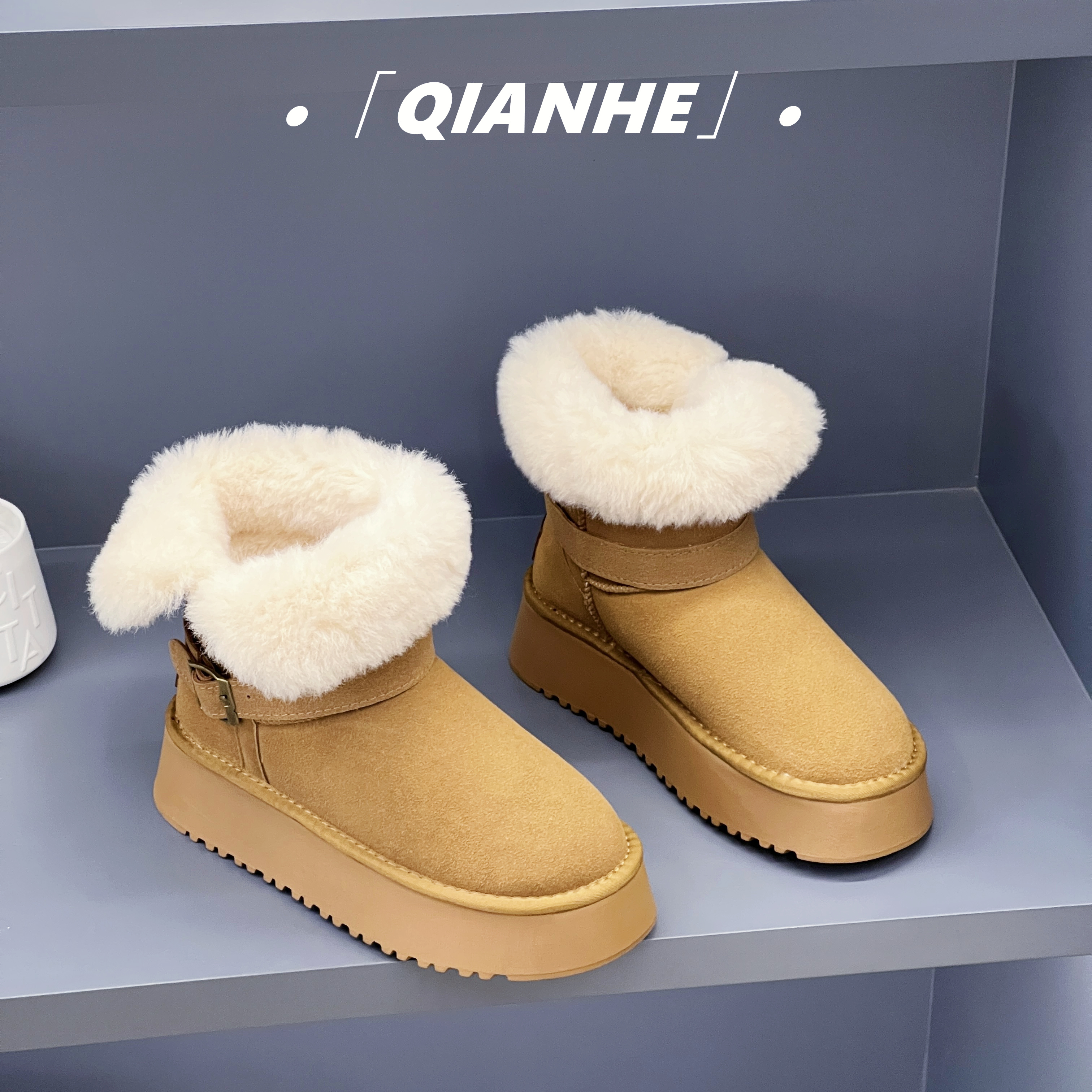 2025加绒保暖厚底两穿雪地靴   处理品（6867）