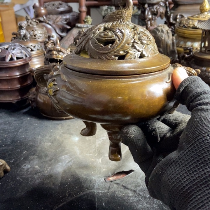 铜器工艺品摆件香炉摆件