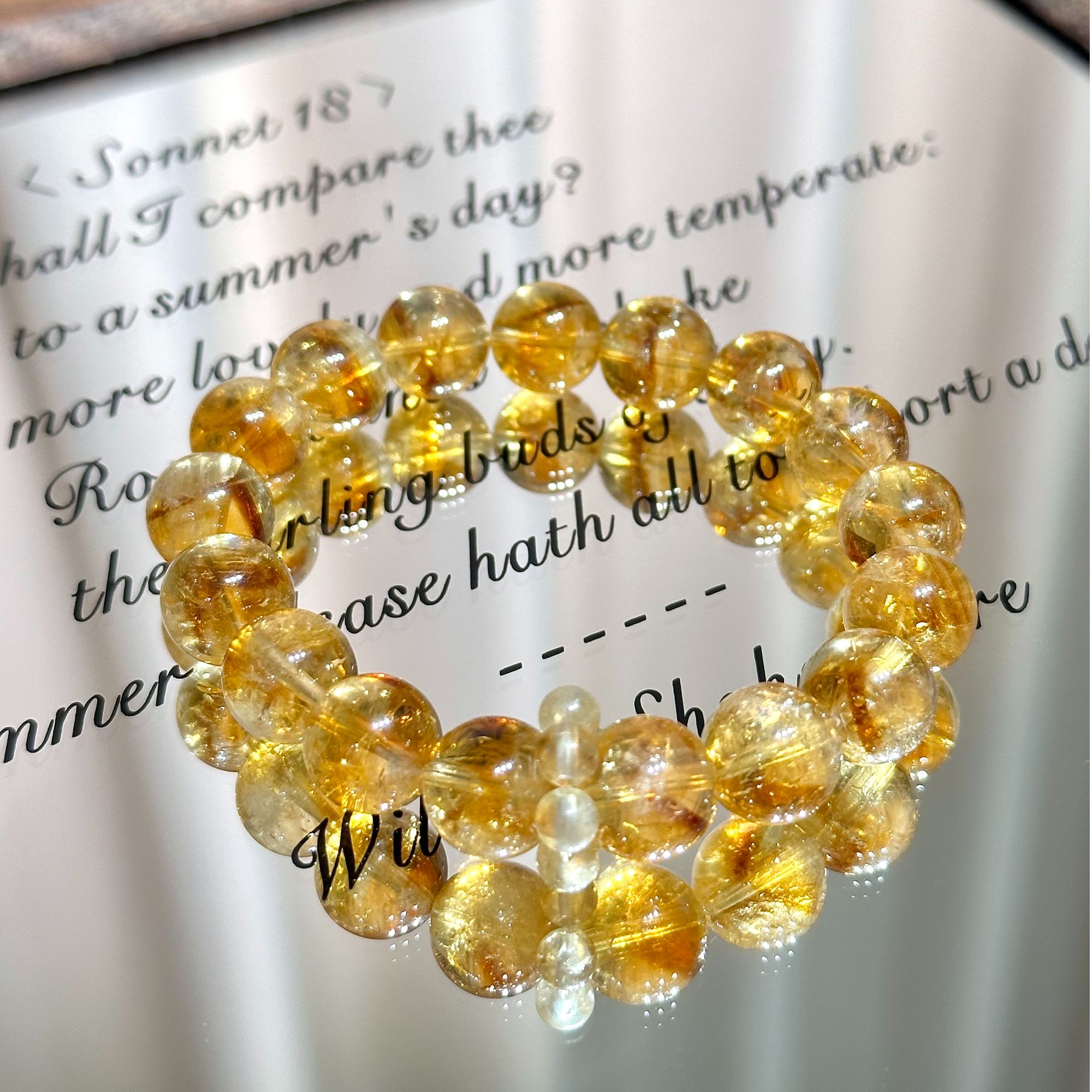 【黄塔晶】天然水晶黄塔晶轻奢时尚百搭女款手串