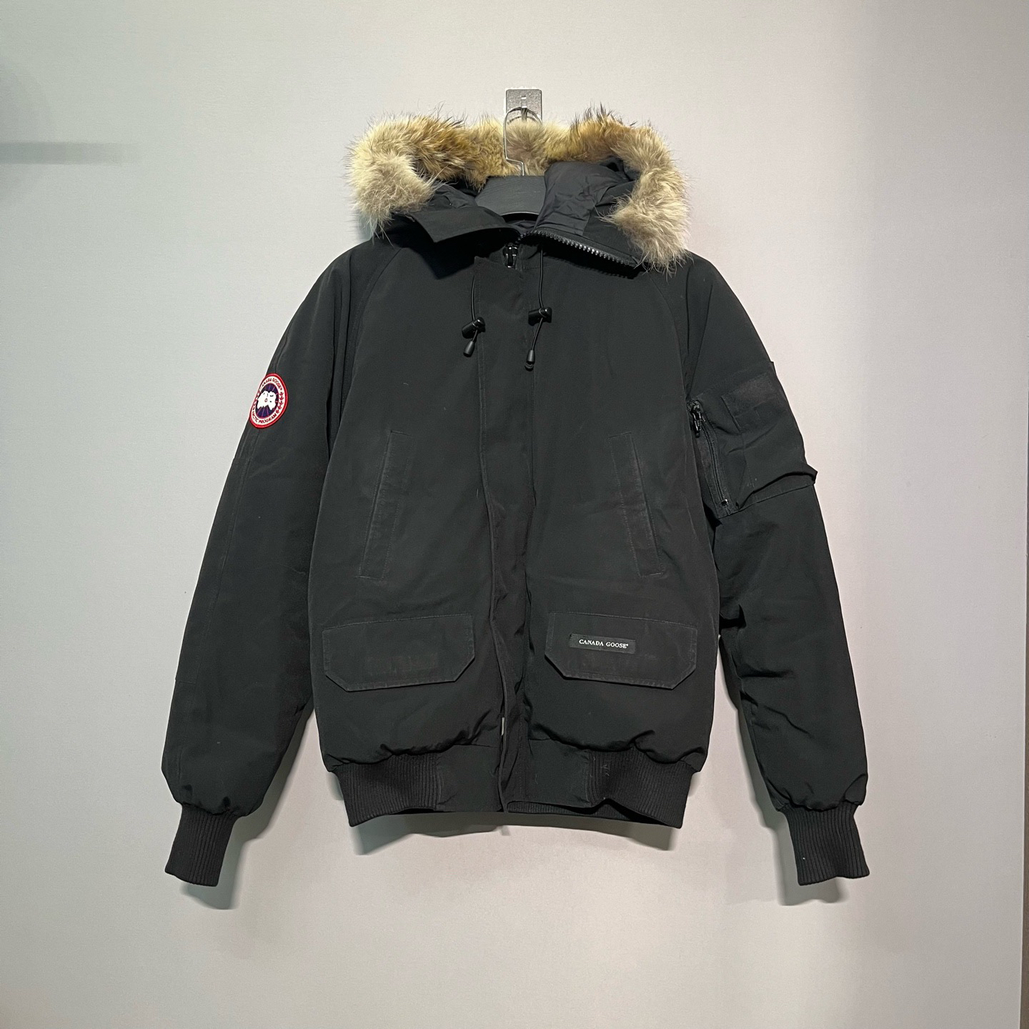 99新 CANADA GOOSE 飞行员狼毛羽绒服外套夹克 S码 价19200
