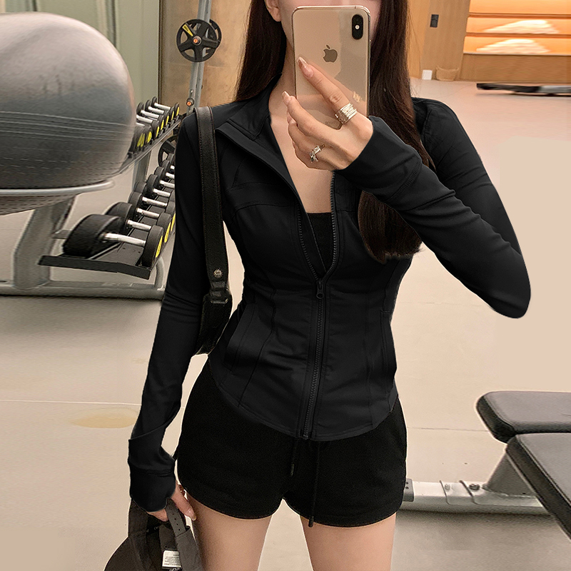 健身衣女修身外套紧身瑜伽上衣秋季运动立领2025新款女款薄款同款