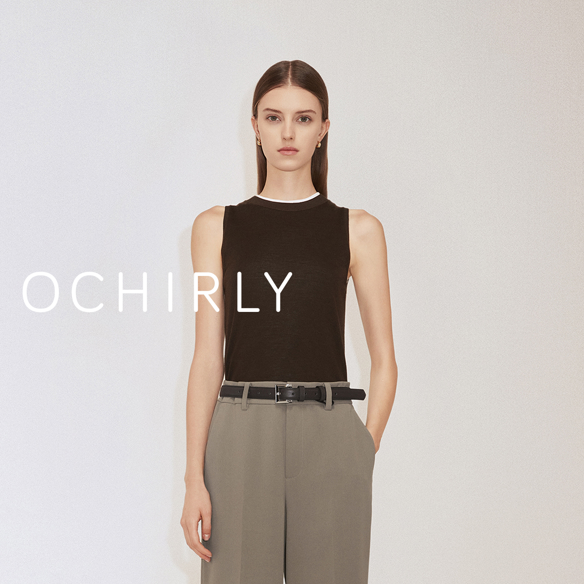 OCHIRLY欧时力100%澳进口超细美丽诺羊毛背心女可水洗24秋季新品