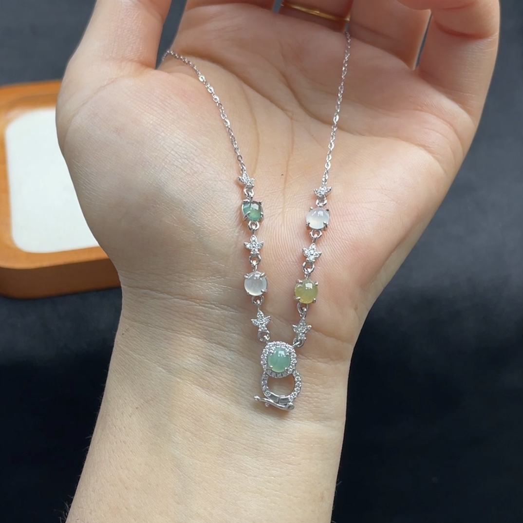 FL（上新）银镶翡翠a货项链