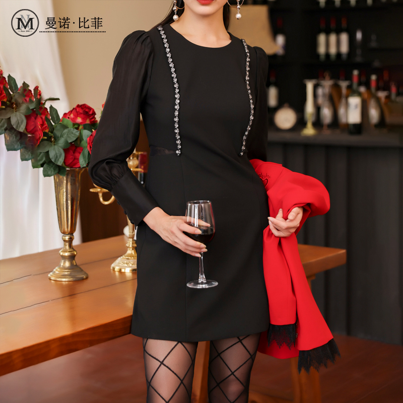 【白姐专属】摩登职场长袖连衣裙MEEL111155