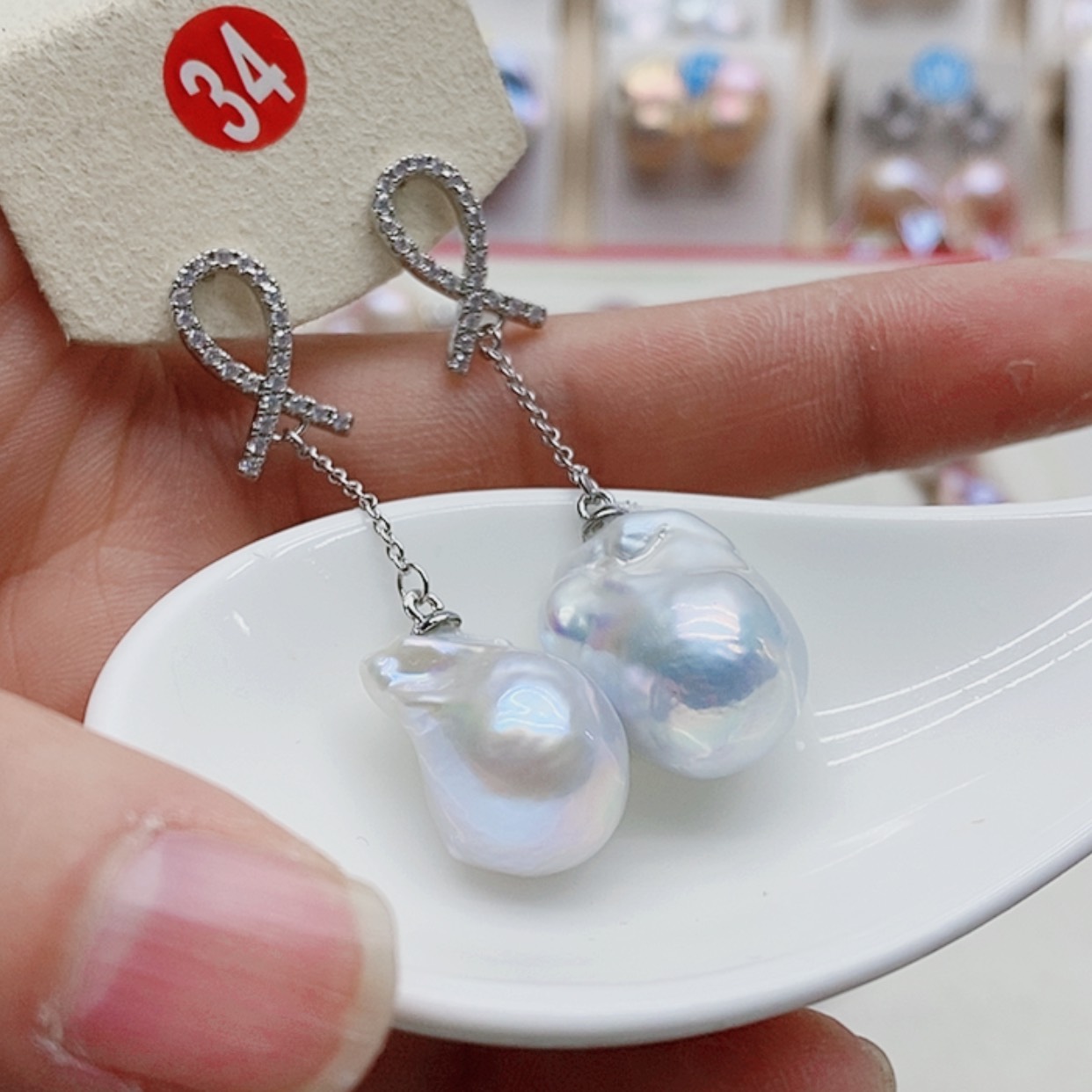 【闪购商品】淡水珍珠耳饰银S925镶嵌