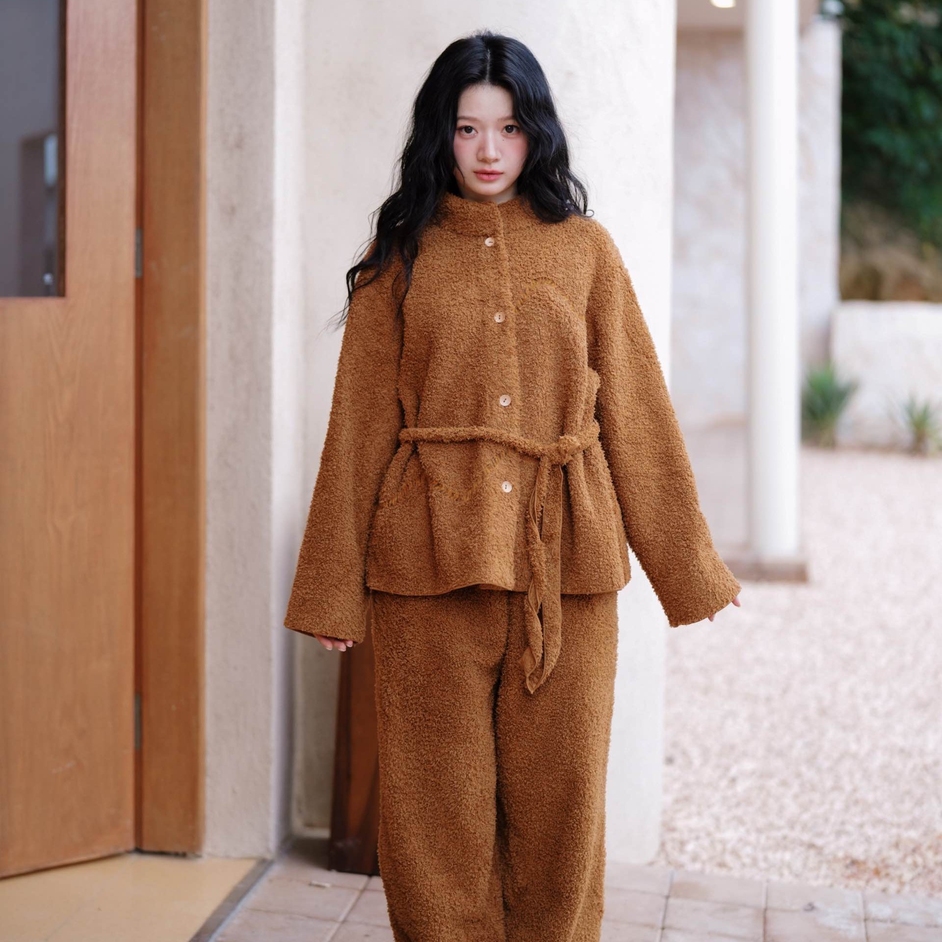 【小薇专属】朵朵可可252-056睡衣女秋冬双面绒保暖家居套装