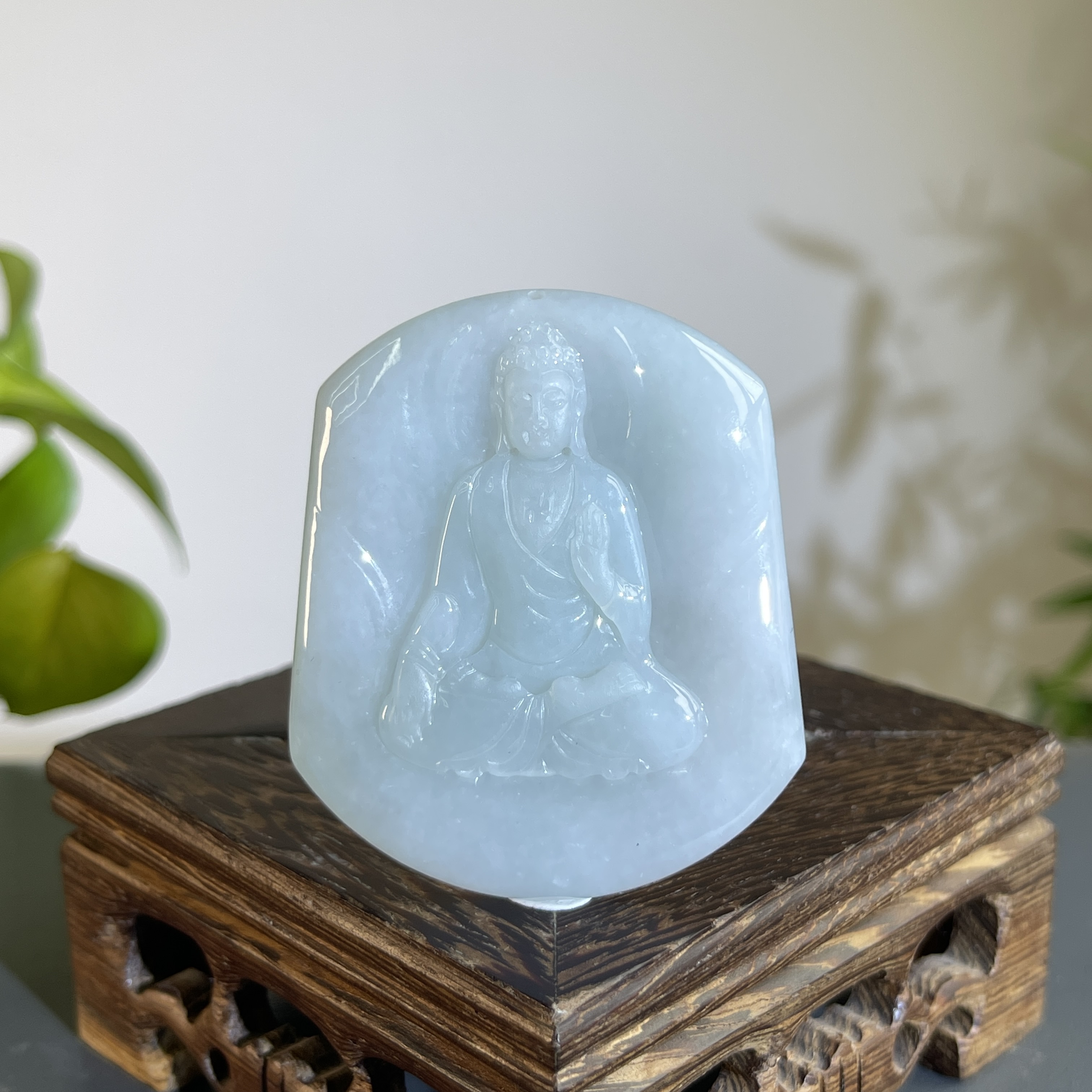 JXA09-76 天然缅甸翡翠A货 阿弥陀佛