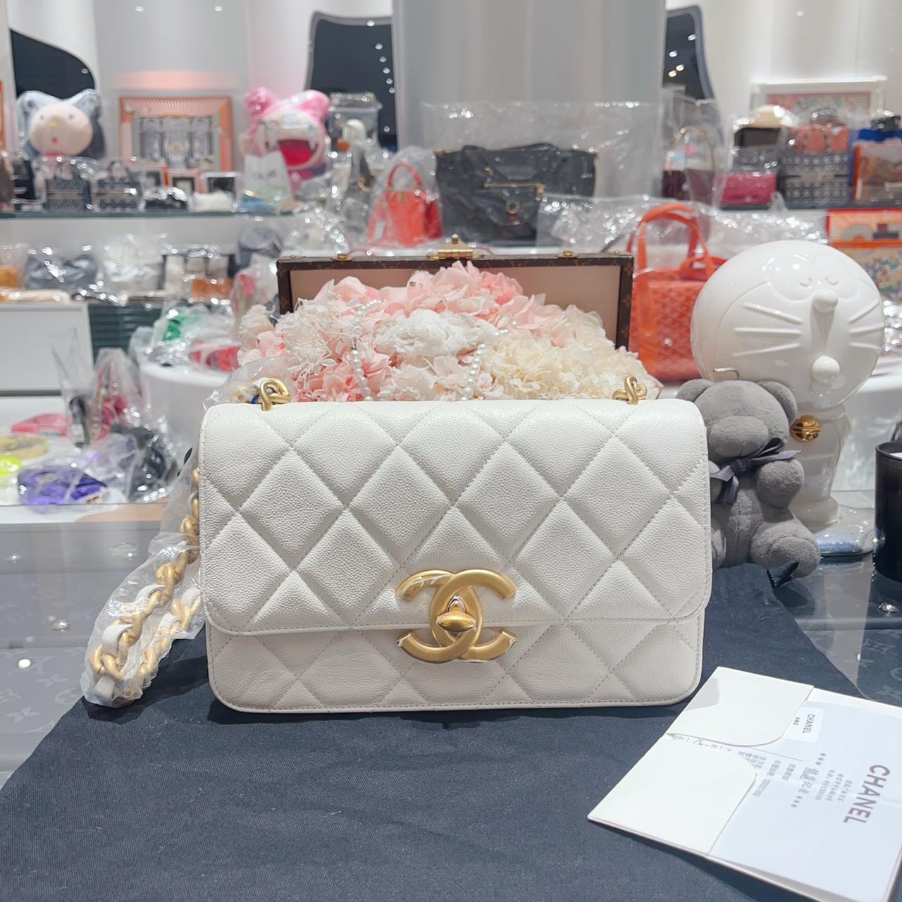 99新 Chanel/香奈儿 香奈儿/Chanel 香奈儿 24A白金大logo荔枝