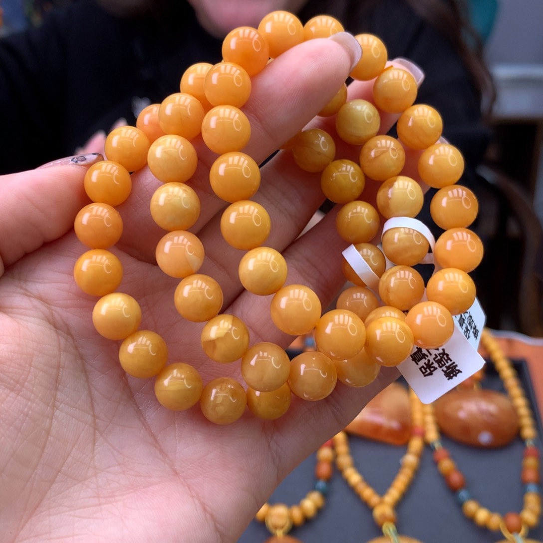 蜜蜡手串未镶嵌多样性发一