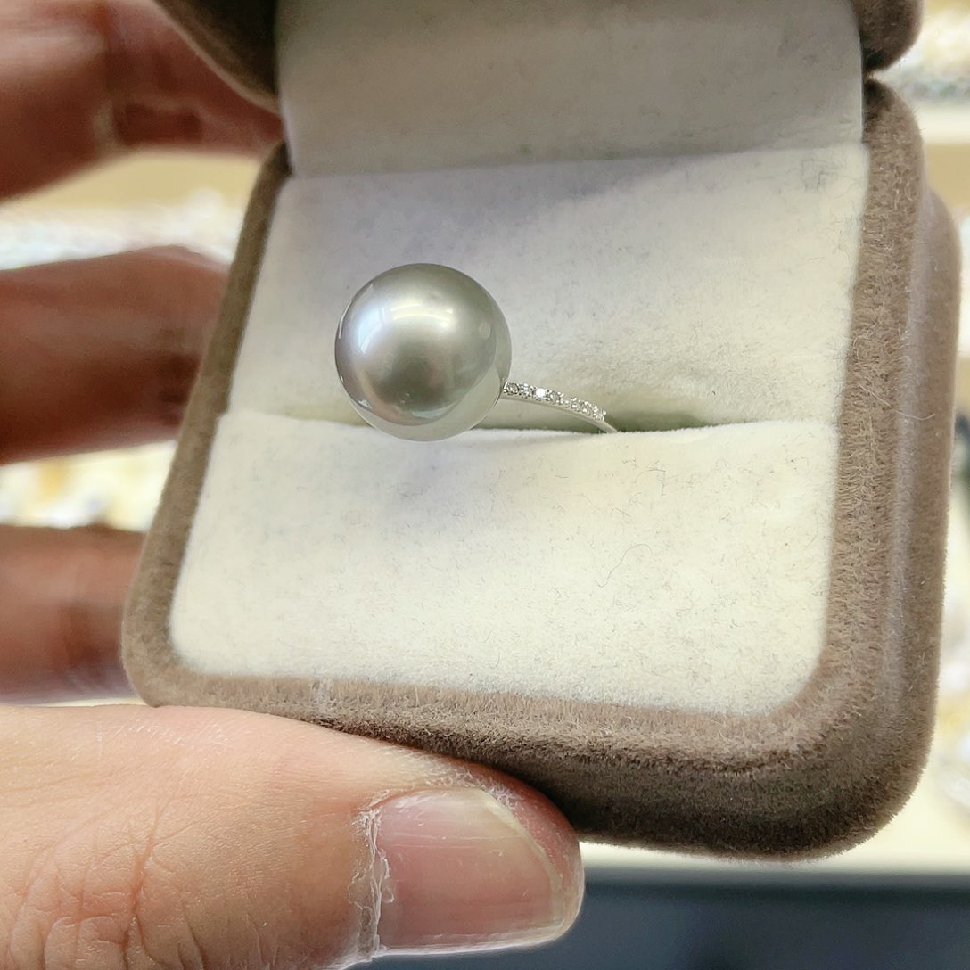 海水珍珠戒指18K金镶嵌
