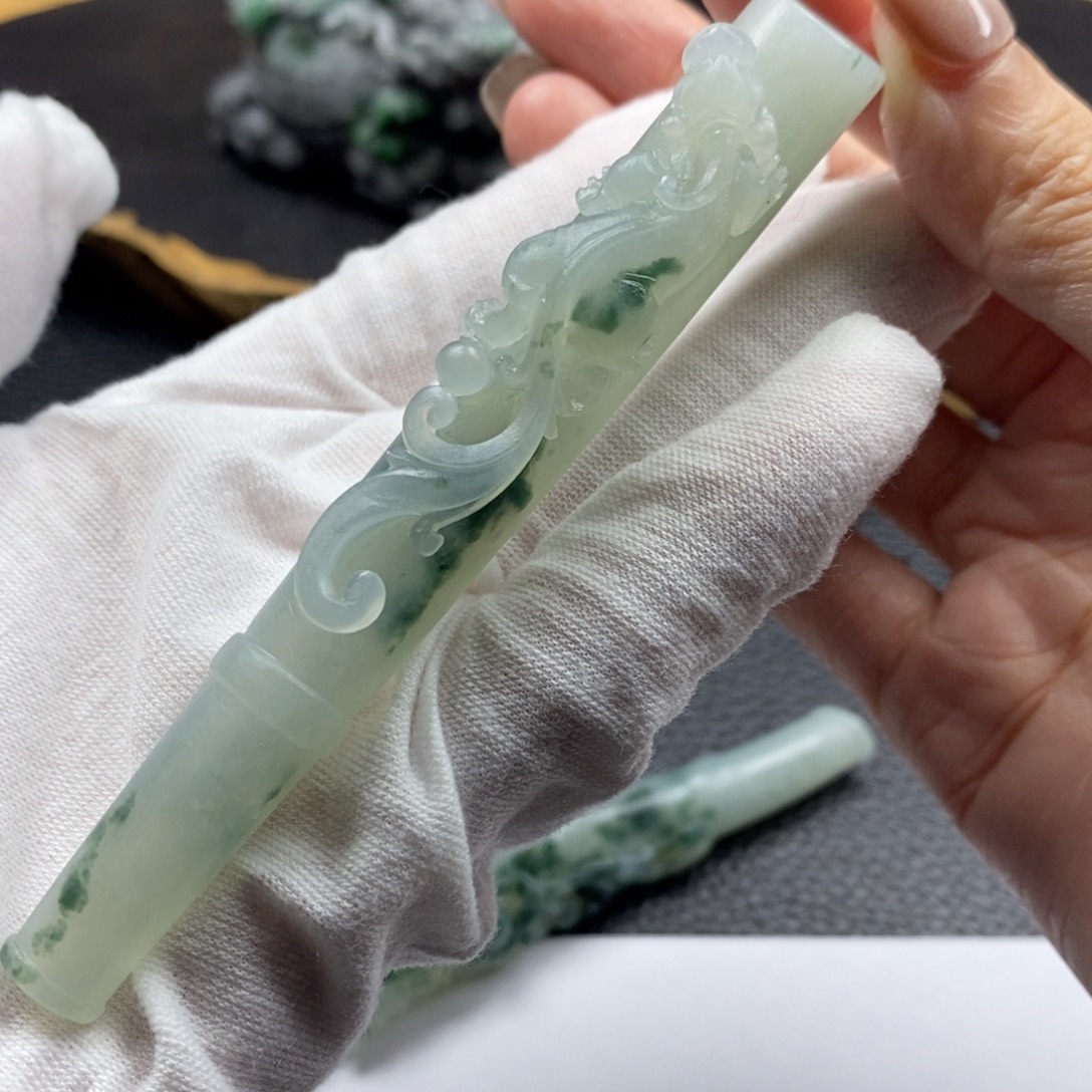 *****定制翡翠未镶嵌烟杆