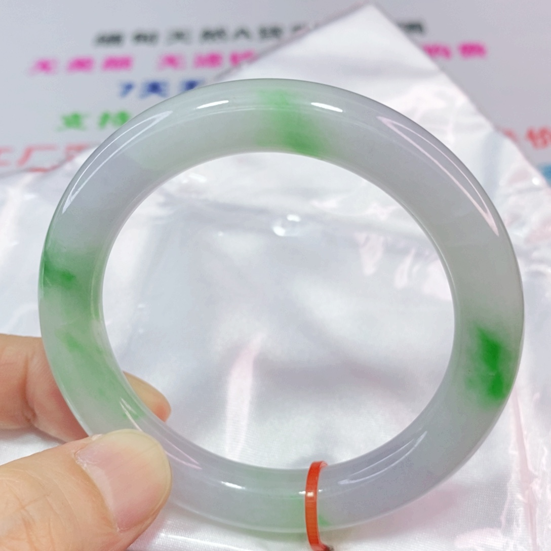 未镶嵌手镯翡翠53圈口圆条