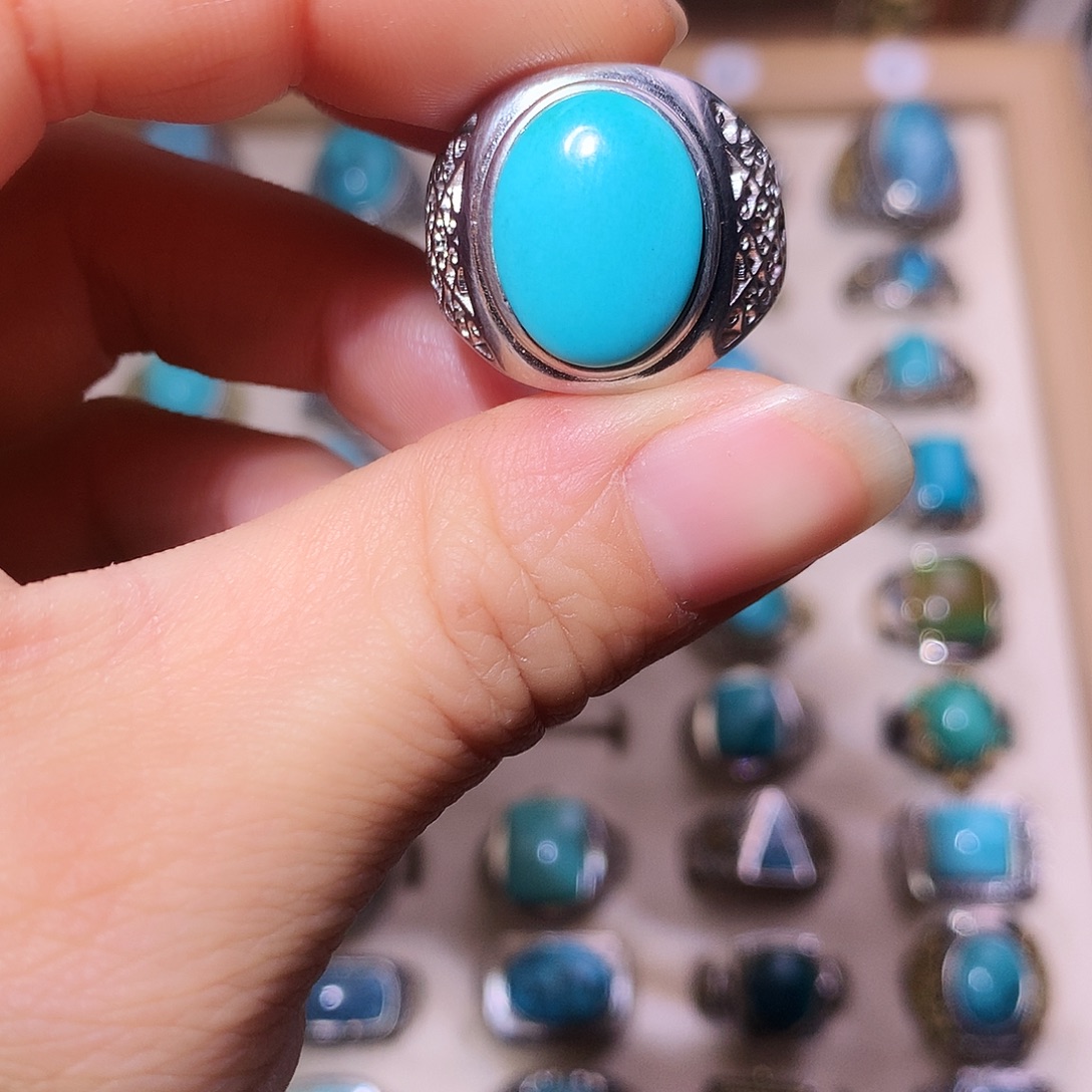 绿松石银S925镶嵌颈饰