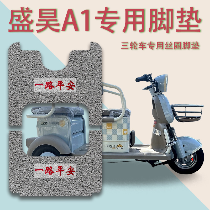 适用盛昊A1电动三轮车脚垫防滑厚实丝圈脚踩踏板垫耐磨踏皮垫免裁