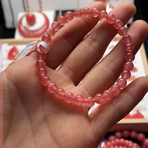 菱锰矿（红纹石）手绳未镶嵌