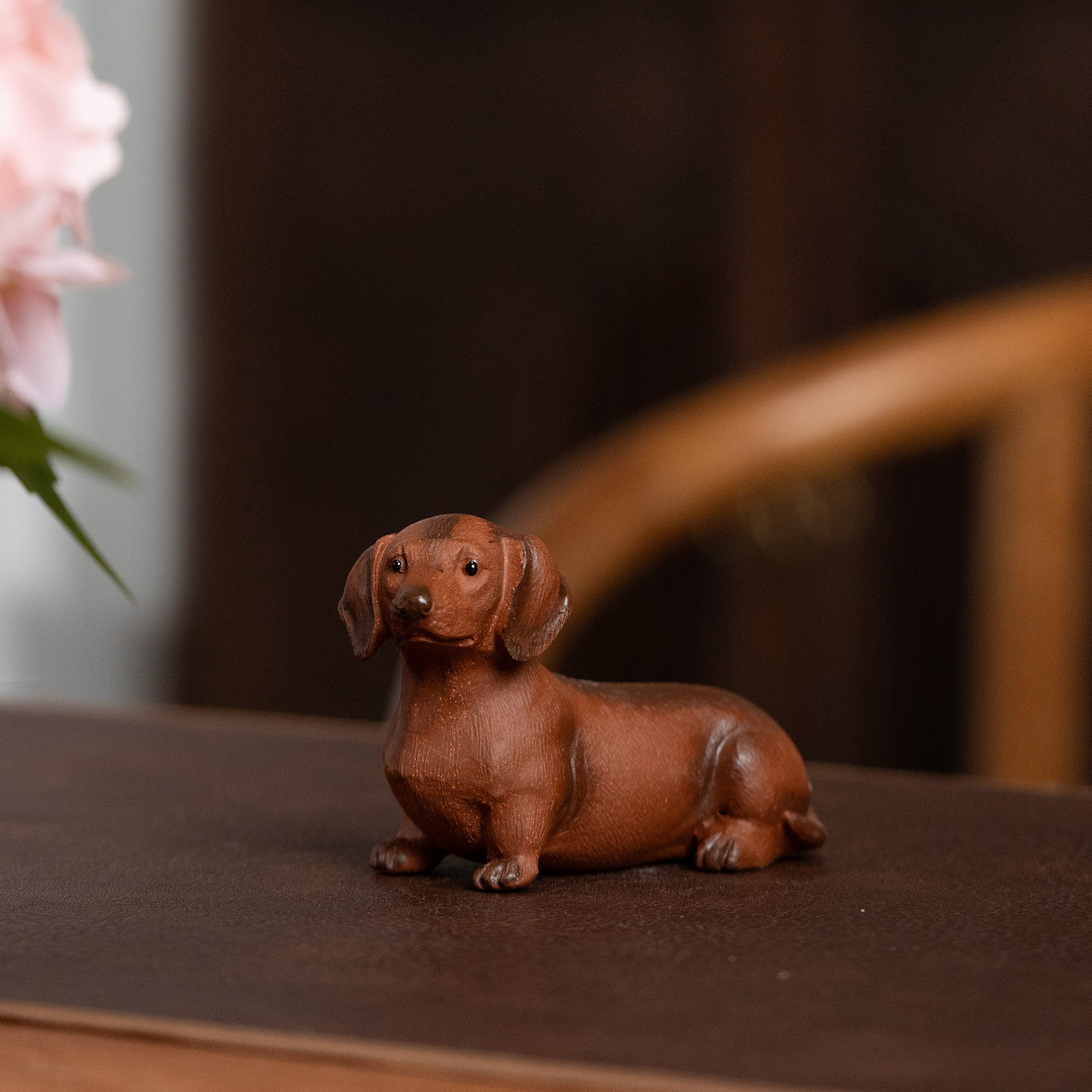 【腊肠犬茶宠】原矿降坡泥宜兴紫砂手工制作长10.5cm紫砂周边YGTY