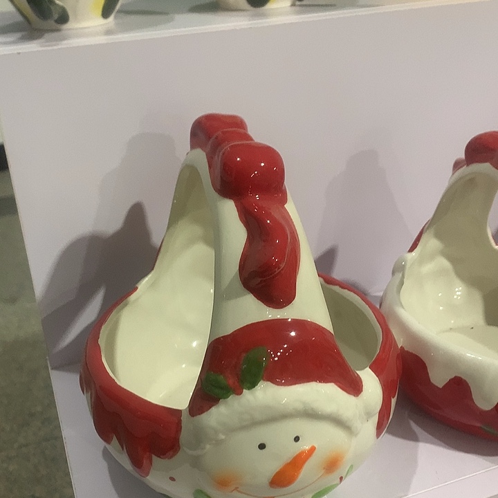 陶瓷可爱雪人提篮陶瓷