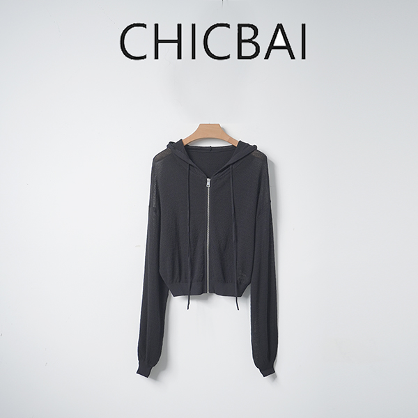 CHICBAI 立体肌理感连帽防晒罩衫A583