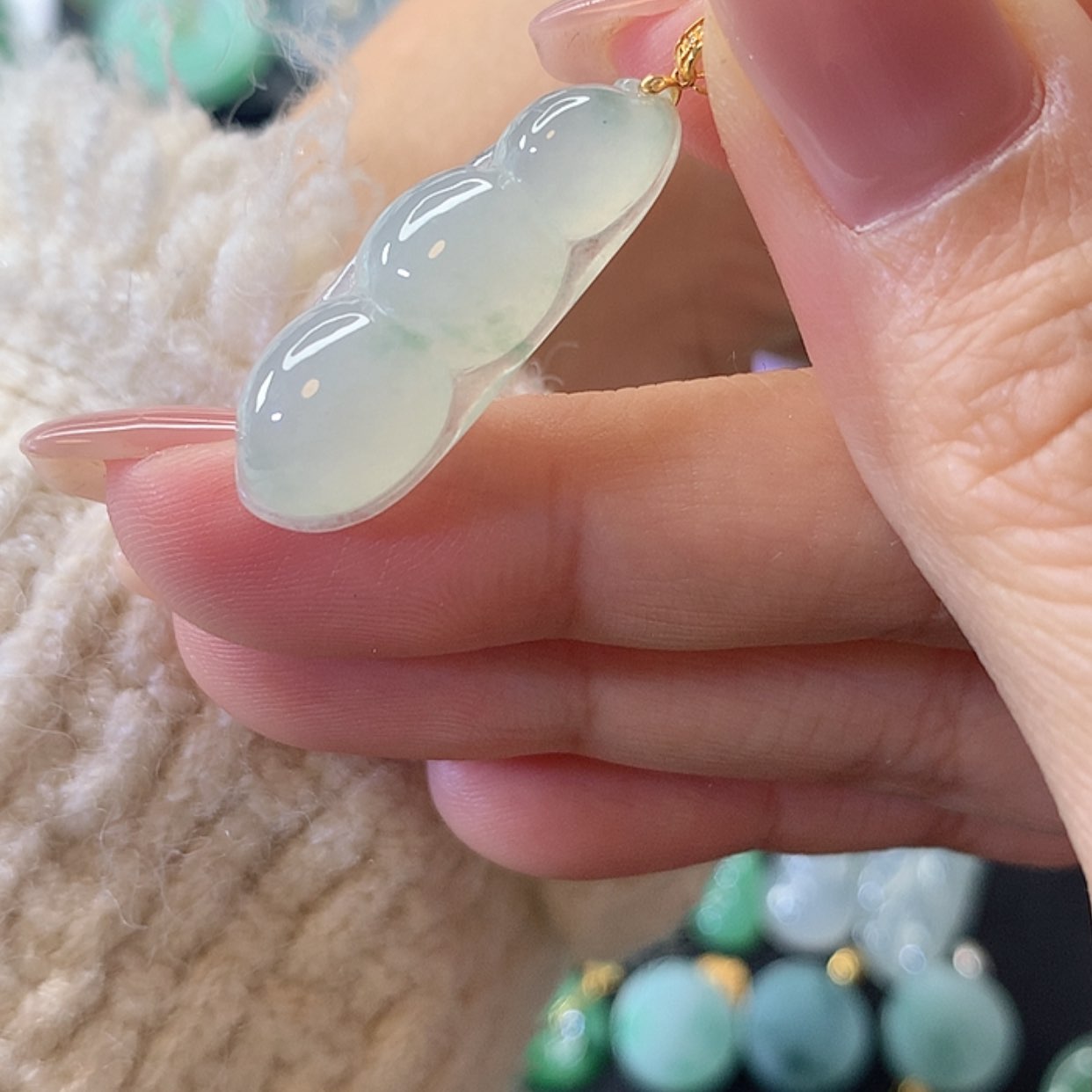 【闪购商品】翡翠吊坠(赠链)18K金镶嵌