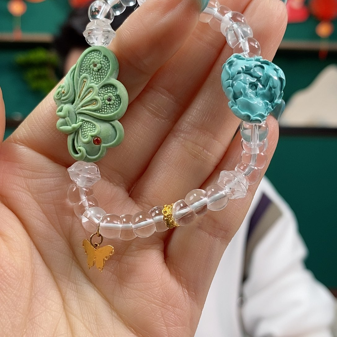 绿松石珠宝奇石18K金镶嵌