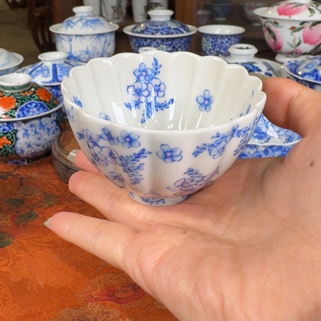 青樵轩菊瓣小花杯