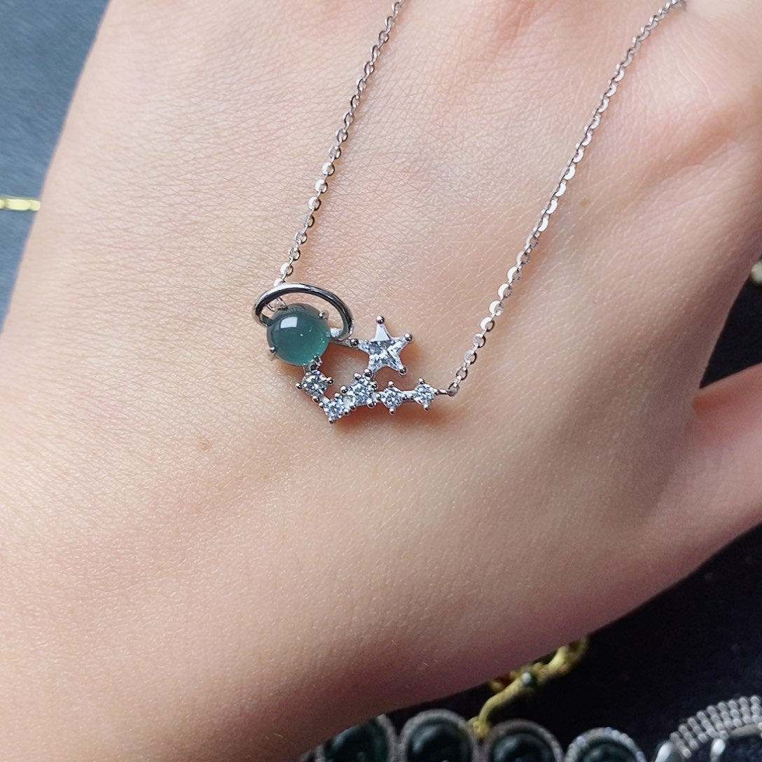 翡翠戒指银S925镶嵌111111