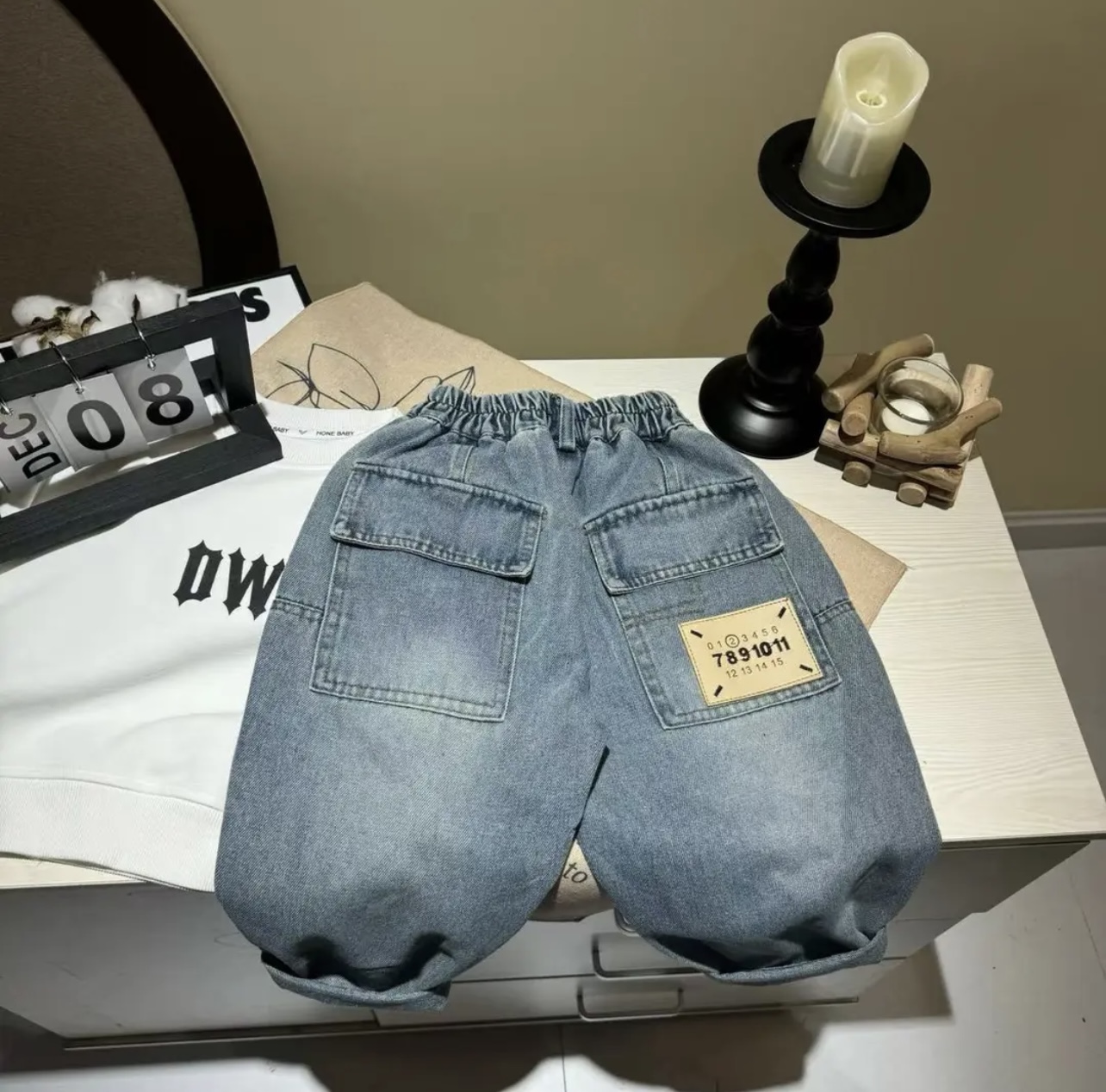 儿童春秋款牛仔裤韩版柔软贴标时尚男童百搭休闲牛仔裤子韩版H762