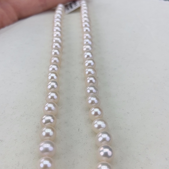 淡水珍珠颈饰银S925镶嵌卡8极光天女粉高品