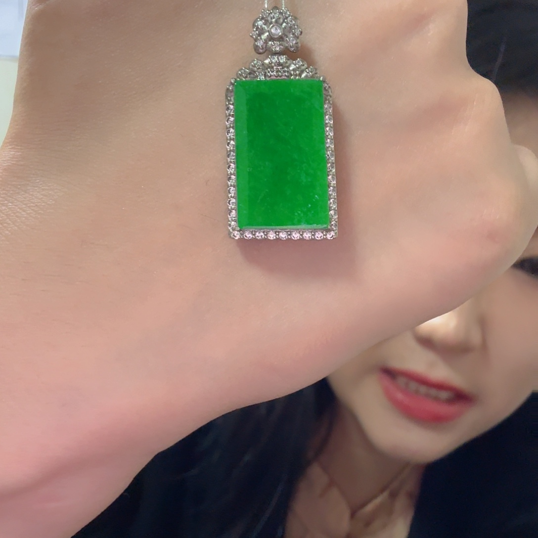 翡翠银S925镶嵌吊坠(不含链)吊坠