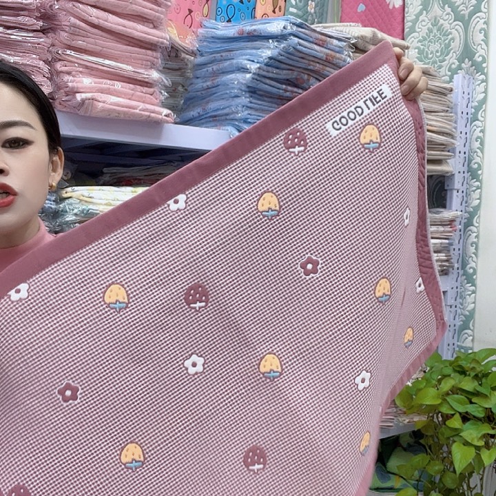 棉豆沙色小草莓棉